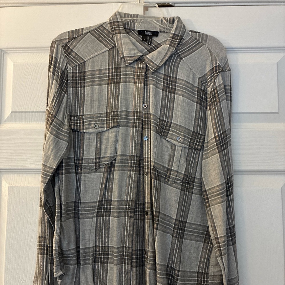 PAIGE Charcoal Plaid Shirt